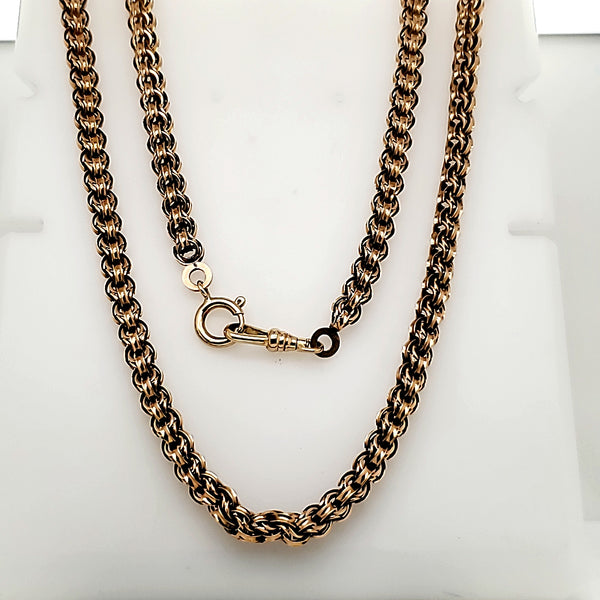 14kt Yellow Gold Antique Victorian 64"" Gold Chain Necklace