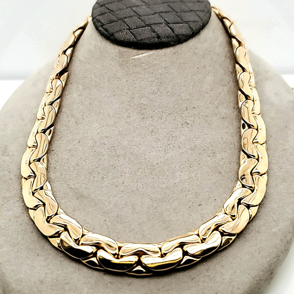 14kt Yellow Gold Flattened Link Necklace