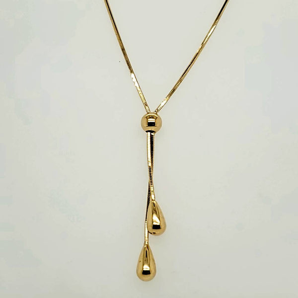 14kt yellow Gold Lariat Style Necklace