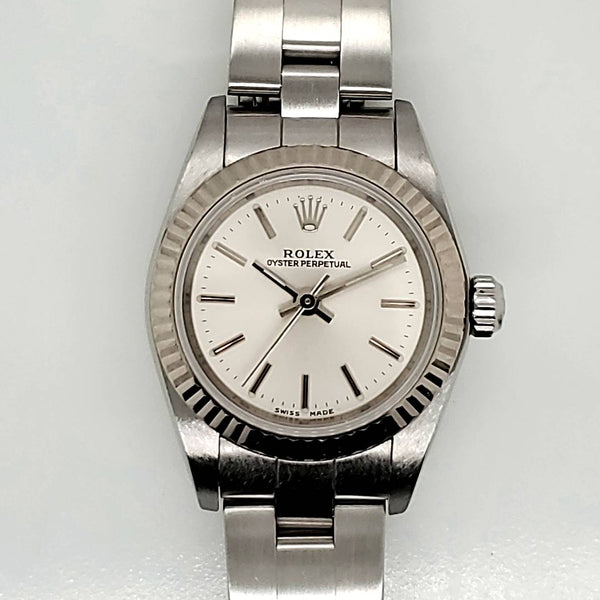 Pre-owned 2003 3/4 Rolex Oyster Perpetual Ladys Stainless Steel Watch