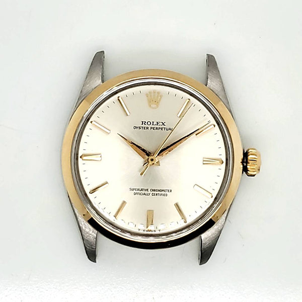 Vintage Stainless Steel and Yellow Gold 1959 Rolex Oyster Perpetual