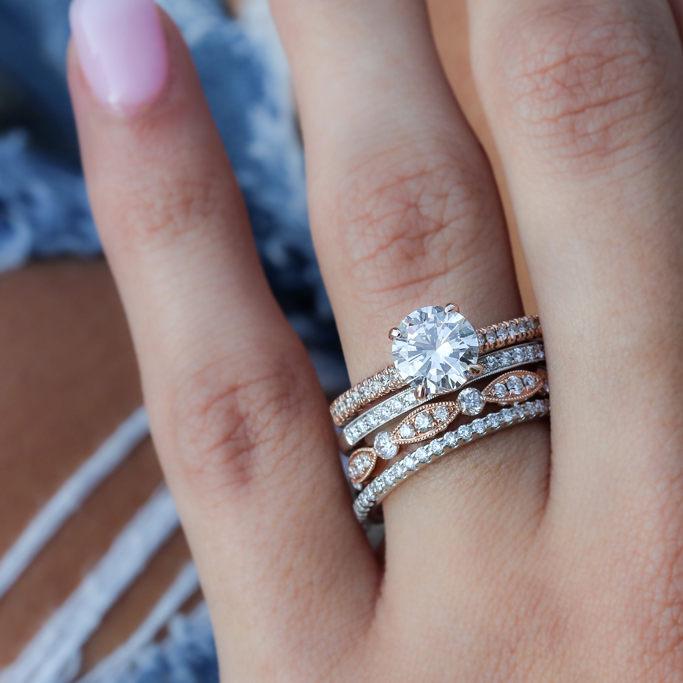 Wedding Band Mixing Gold And White Gold Jewelry White And Rose