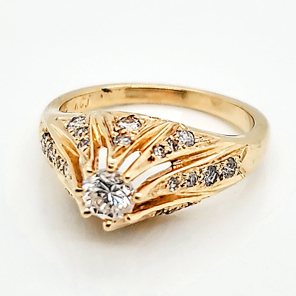 14kt Yellow Gold Diamond Engagement Ring