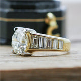 18kt Yellow Gold 3.57 Carat Round Diamond Engagement Ring