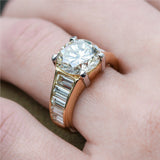 18kt Yellow Gold 3.57 Carat Round Diamond Engagement Ring