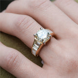 18kt Yellow Gold 3.57 Carat Round Diamond Engagement Ring