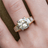 18kt Yellow Gold 3.57 Carat Round Diamond Engagement Ring