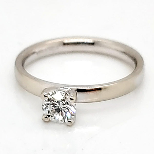 14kt White Gold .50 Carat Round Diamond Solitaire Engagement Ring