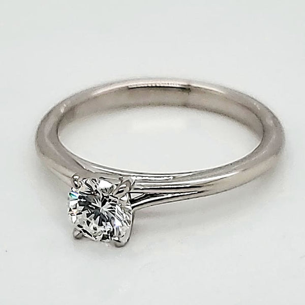 Platinum .50 Carat Round Diamond Solitaire Engagement Ring