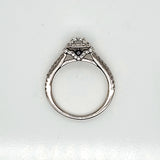 14kt white Gold Diamond and Sapphire Engagement Ring