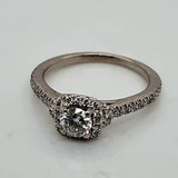 14kt white Gold Diamond and Sapphire Engagement Ring