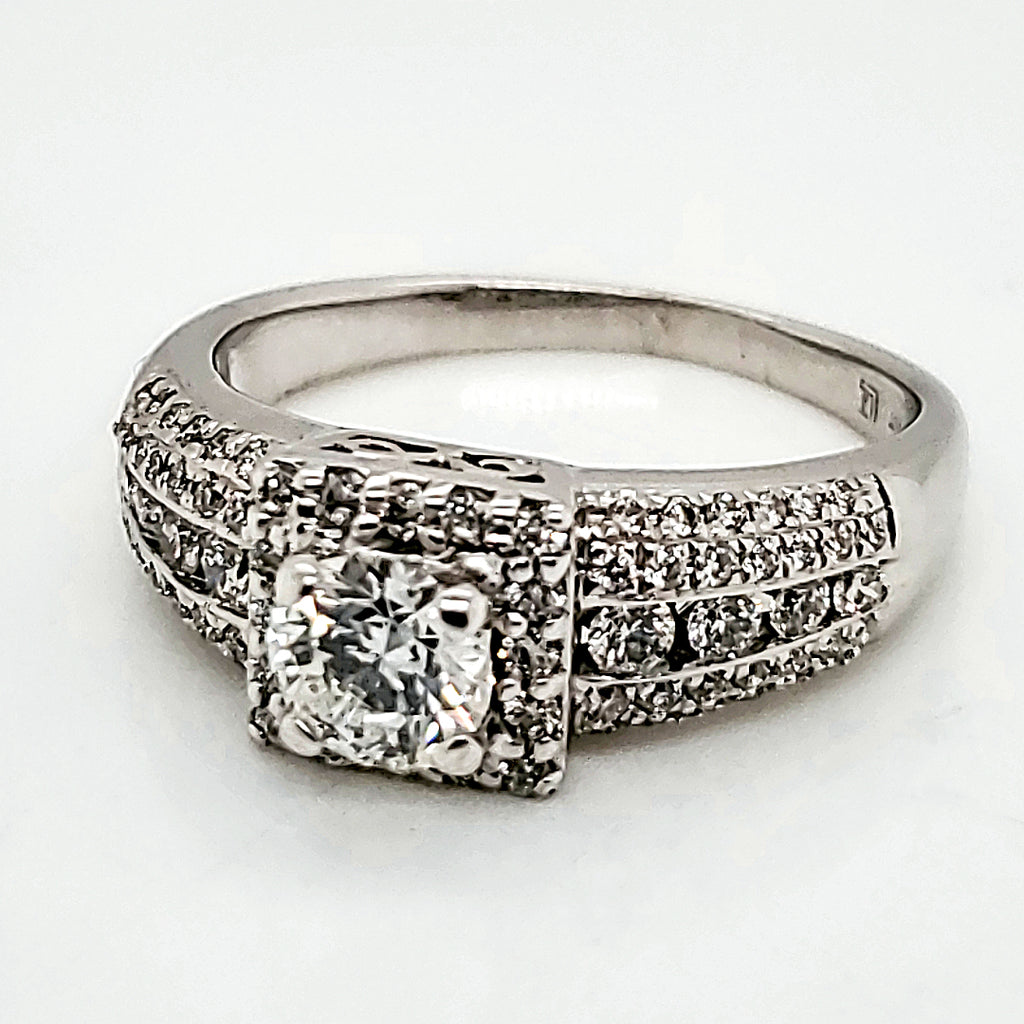 14kt White Gold Diamond Engagement Ring