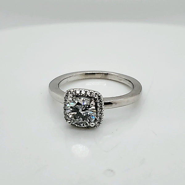 14kt White gold .85 Carat Round Diamond Engagement Ring