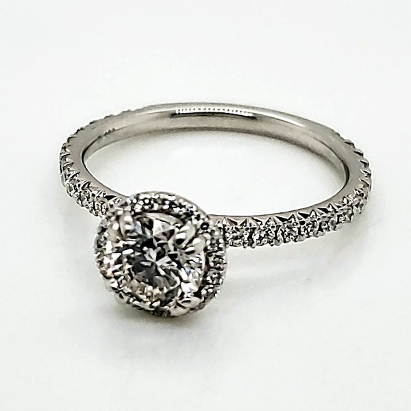 Platinum .70 Carat Round, Brilliant Cut Diamond Engagement Ring