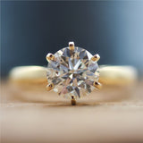 14Kt Gold 2.01 Carat Round, Brilliant Cut Diamond Solitaire Engagement Ring