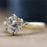 14Kt Gold 2.01 Carat Round, Brilliant Cut Diamond Solitaire Engagement Ring