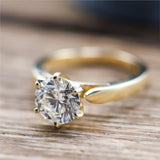 14Kt Gold 2.01 Carat Round, Brilliant Cut Diamond Solitaire Engagement Ring