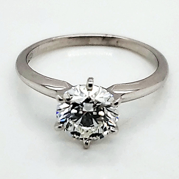 Pre - Owned 14Kt White Gold 1.40 Carat Round, Brilliant Cut Diamond Solitaire Engagement Ring