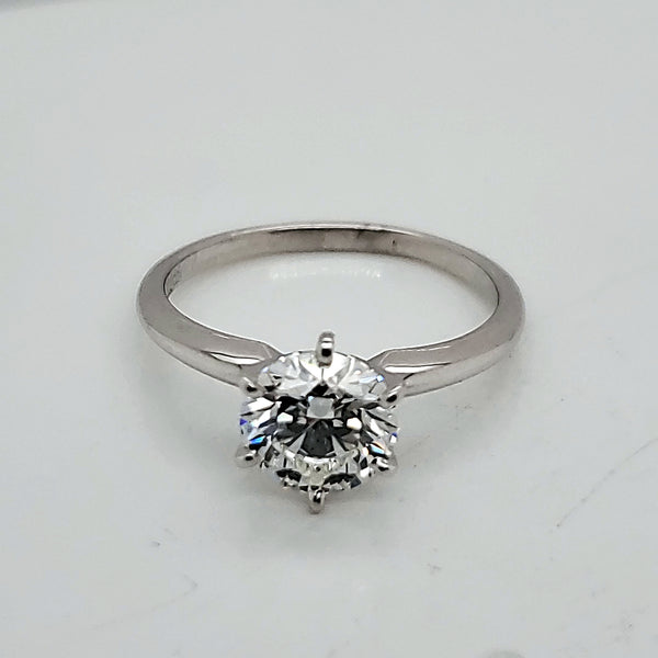 Pre - Owned 14Kt White Gold 1.40 Carat Round, Brilliant Cut Diamond Solitaire Engagement Ring