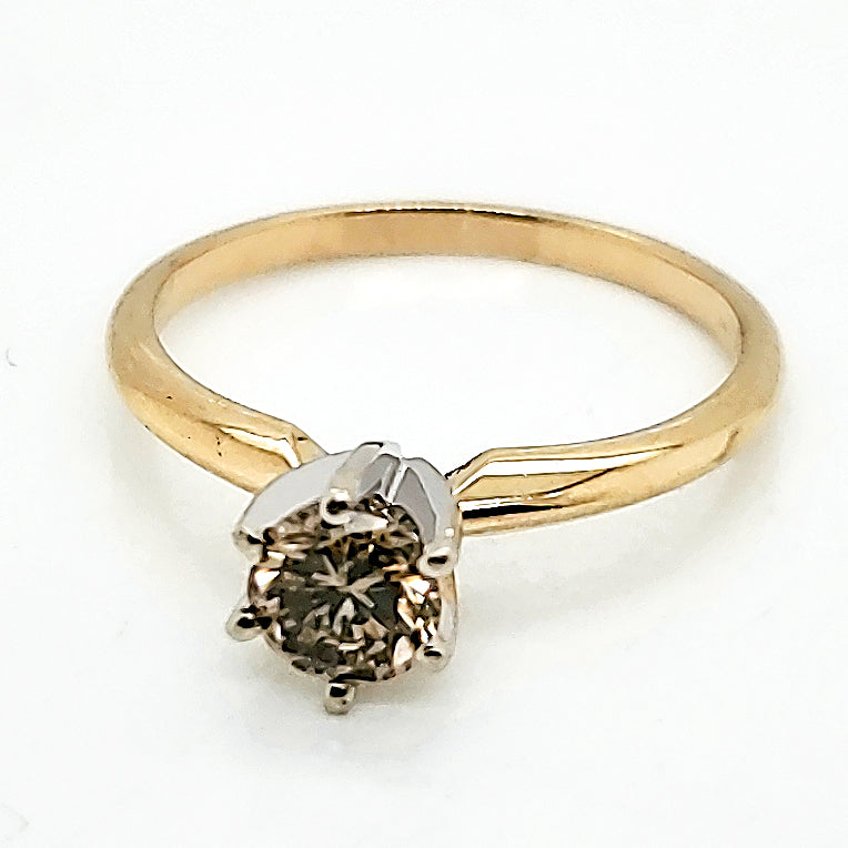 14kt Yellow Gold Cognac Diamond Engagement Ring