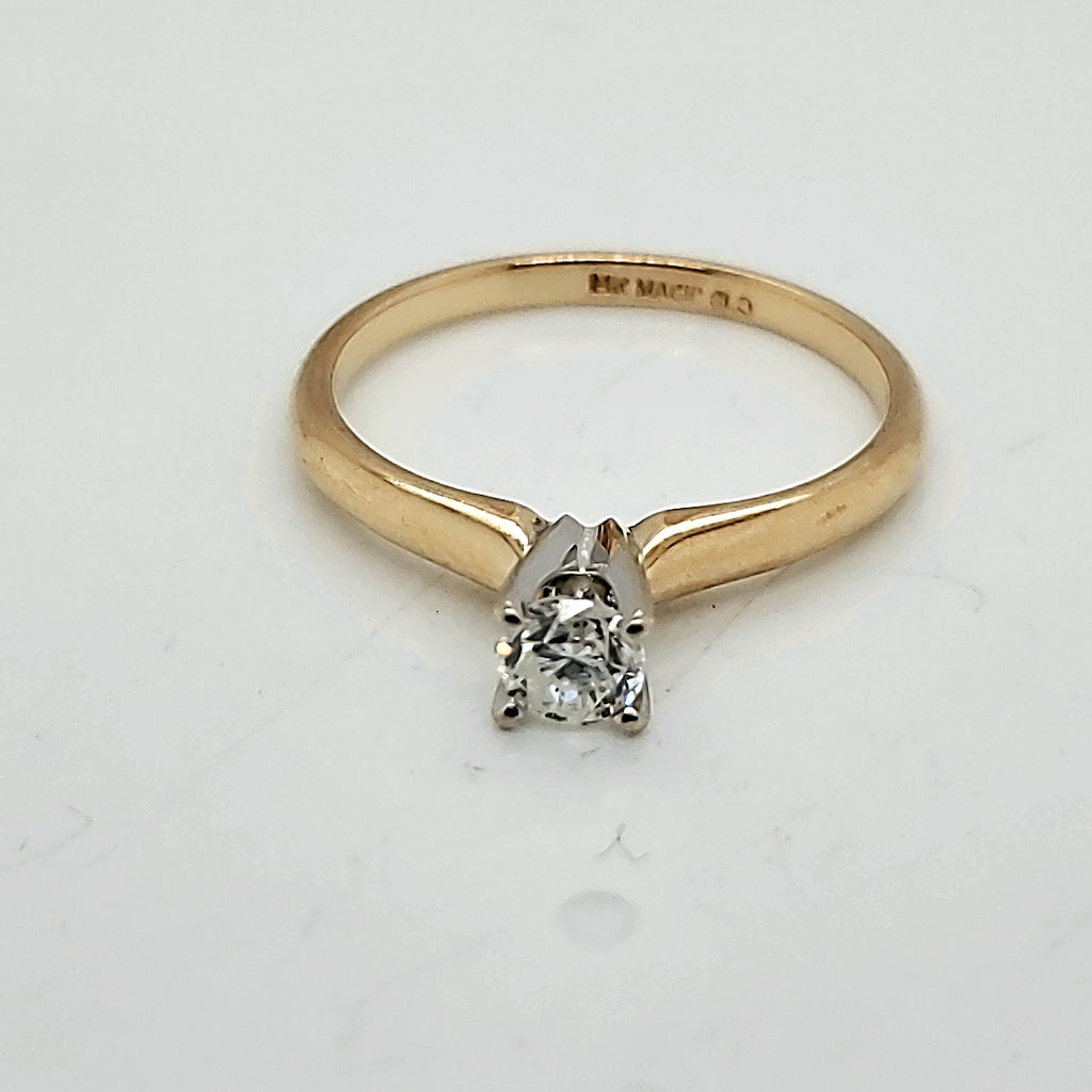 .25 Carat Round, Brilliant Cut Diamond Engagement Ring 14kt Yellow Gold