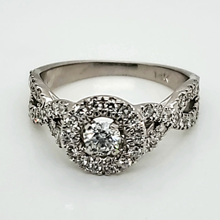 14kt white Gold Diamond Engagement Ring