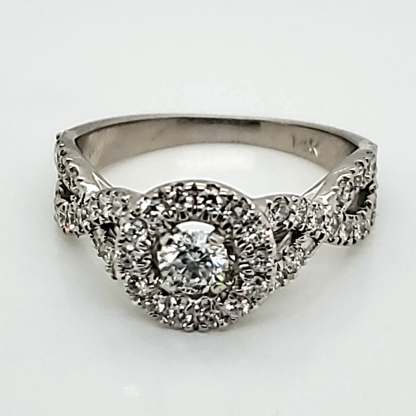 14kt white Gold Diamond Engagement Ring