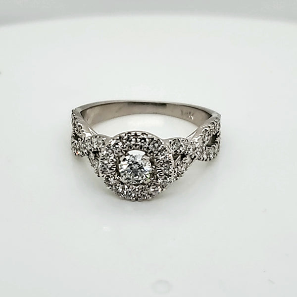 14kt white Gold Diamond Engagement Ring