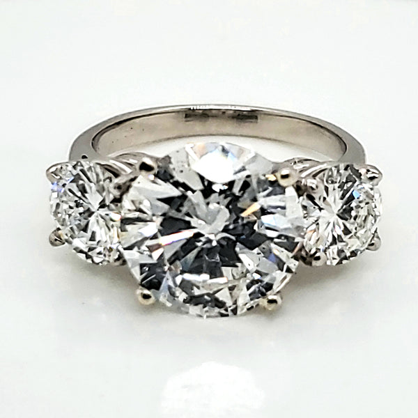 Platinum 5.02 Carat Round Diamond Engagement Ring