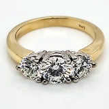 14kt Yellow Gold Three Diamond Engagement Ring