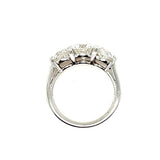 Pre - Owned Tiffany & Co Platinum Three Stone Diamond Ring