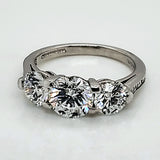 Pre - Owned Tiffany & Co Platinum Three Stone Diamond Ring