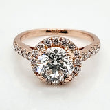 1.51 Carat Round, Brilliant Cut Diamond Engagement Ring in 14kt Rose Gold