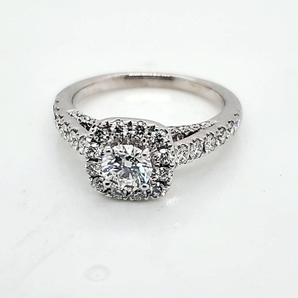 14kt White Gold .50 Carat Round Diamond Engagement Ring