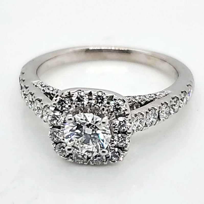 14kt White Gold .50 Carat Round Diamond Engagement Ring