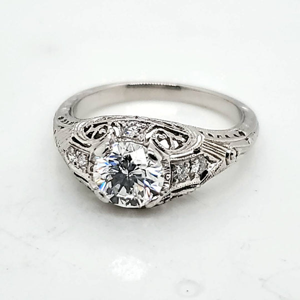 Platinum 1.00 Carat Round Brilliant Cut Diamond Engagement Ring