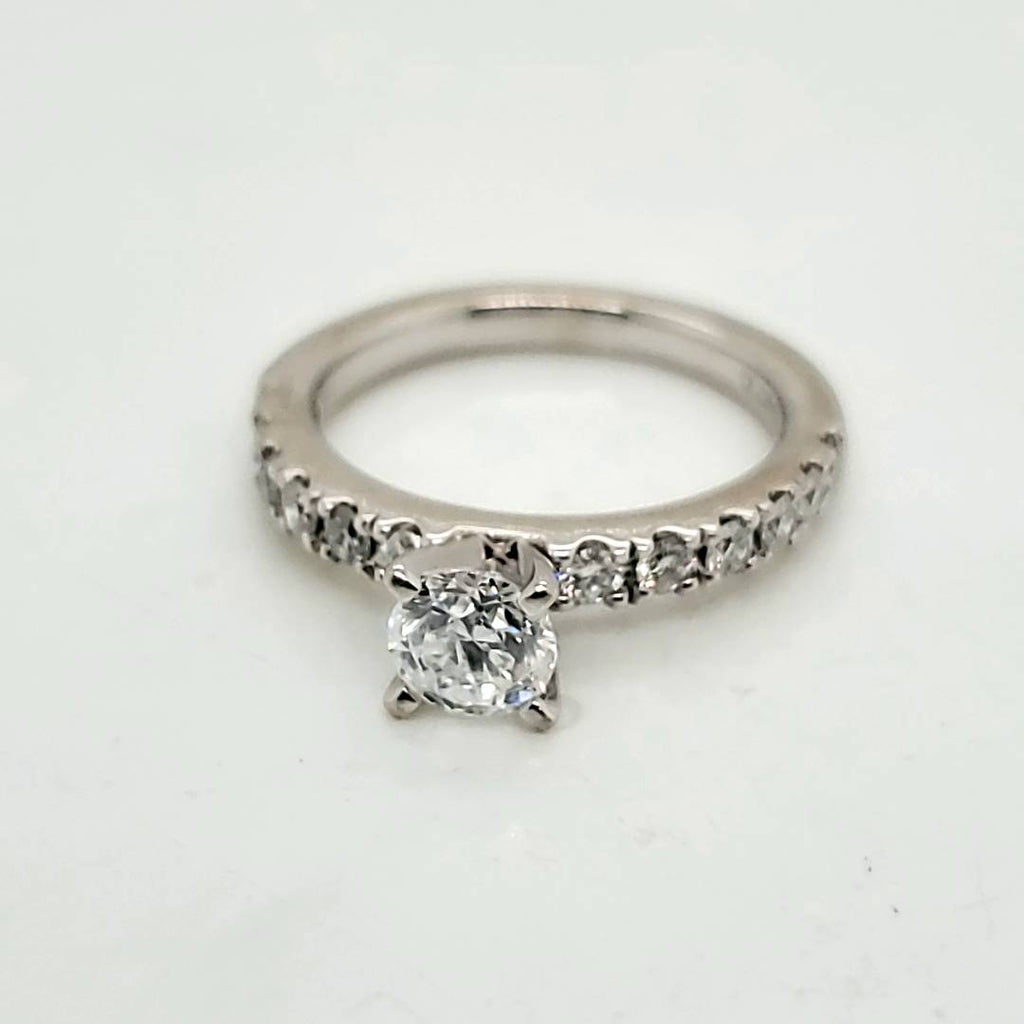 14kt White Gold .66 Carat Round Brilliant Cut Diamond Engagement Ring