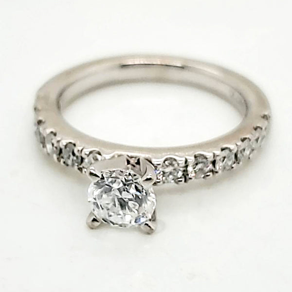 14kt White Gold .66 Carat Round Brilliant Cut Diamond Engagement Ring