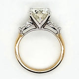 14kt Yellow and White Gold 3.26 Carat Round Brilliant Cut Diamond Engagement Ring