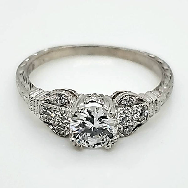 14kt White Gold .55 Carat Round, Brilliant Cut Diamond Engagement Ring