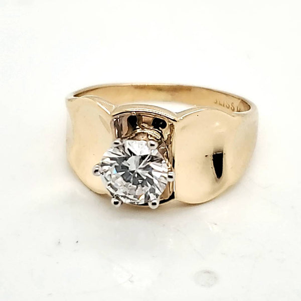 14kt Yellow Gold .77 Carat Cut Diamond Engagement Ring