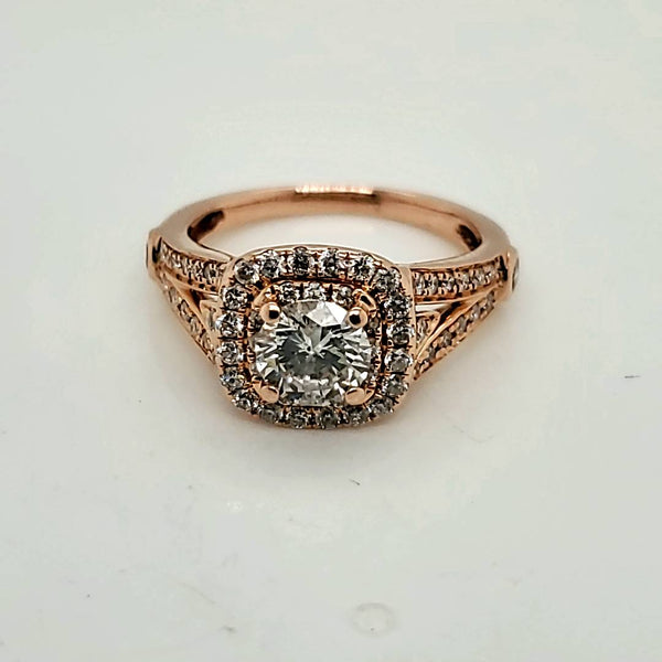 14kt Rose Gold .65 Carat Round Diamond Engagement Ring