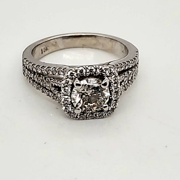 14kt White Gold 1.01 Carat Round Diamond Engagement Ring