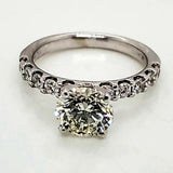 14kt White Gold 1.30 Carat Round Brilliant Cut Cut Diamond Engagement Ring