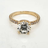 18kt yellow Gold 1.80 Carat Round Diamond Engagement Ring