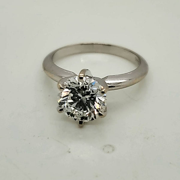 14kt White Gold and 2.14 Carat Round Brilliant Cut Diamond Engagement Ring