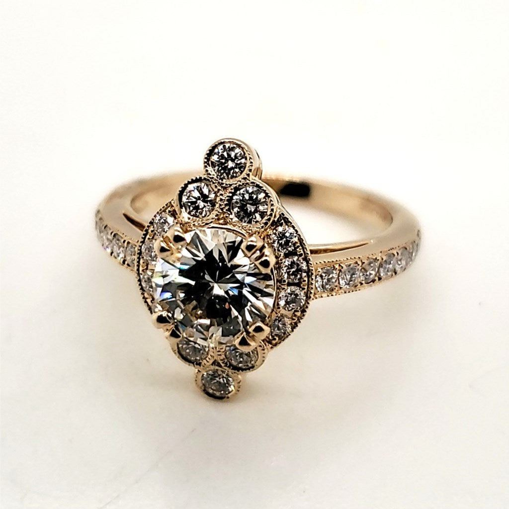 14kt Yellow Gold 1.25 Carat Round Diamond Engagement Ring