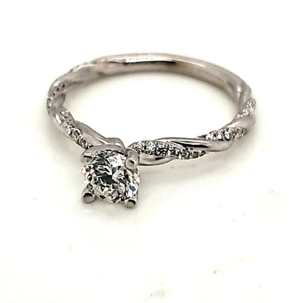 14kt White Gold .48 Carat Round, Brilliant Cut Diamond Engagement Ring