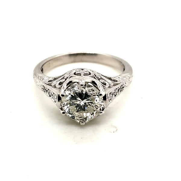 18kt White Gold 1.60 Carat Round Brilliant Cut Diamond Engagement Ring