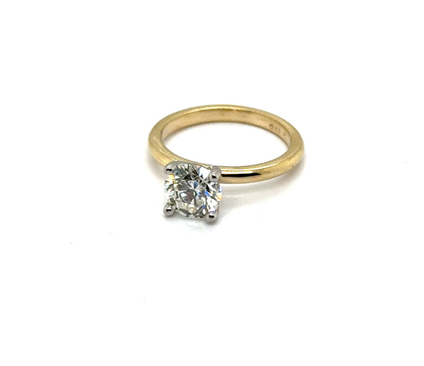 1.50 Carat Round, Brilliant Cut Diamond Engagement Ring 14kt Yellow Gold